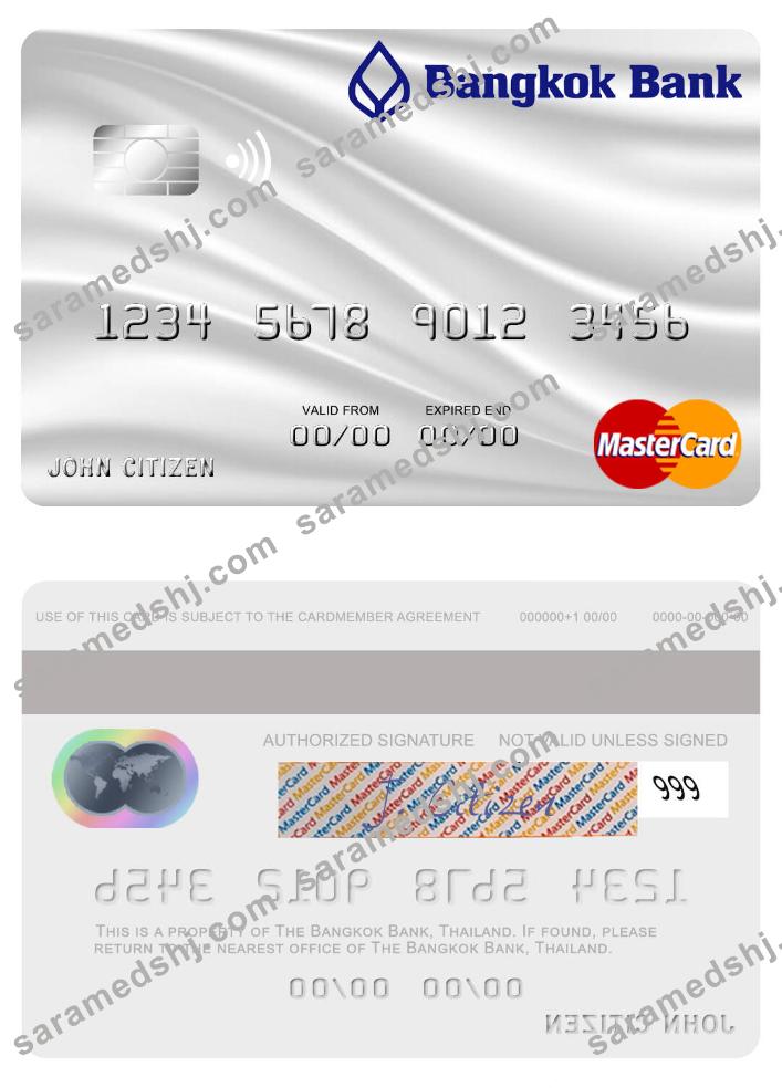 Thailand Bangkok Bank mastercard